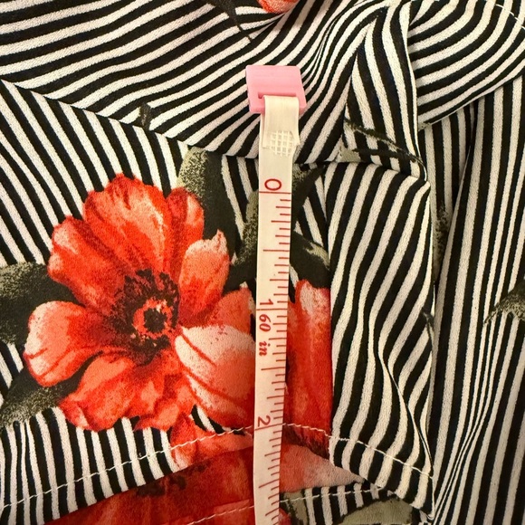 Haute Monde Floral Stripe Maxi Back Overlay Romper – Size M - Picture 2 of 10